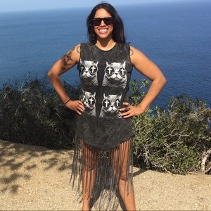 𝐂𝐨𝐨𝐥 𝐂𝐚𝐭 Tank Dress with Fringe